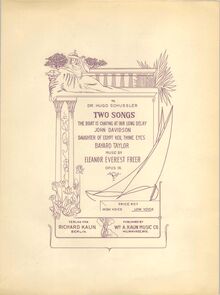 Partition couverture couleur, 2 chansons, Op.16, Freer, Eleanor Everest