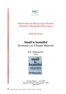 Small is beautiful, Economics as if People Mattered - de E.F. Schumacher
