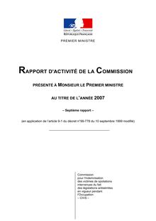 Rapport d activité de la Commission présenté à Monsieur le Premier ministre au titre de l année 2007 - septième rapport -