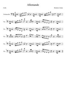 Partition Allemande,  No.1 en C major, C major, Cohen, Roberto Cesar