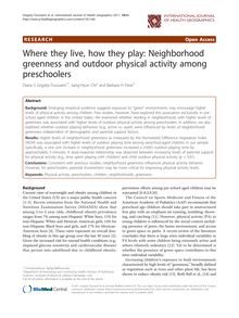 Where they live, how they play: Neighborhood greenness and outdoor physical activity among preschoolers