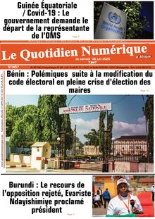 Le Quotidien Numérique d’Afrique n°1457 – Du samedi 06 juin 2020