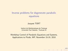 Inverse problems for degenerate parabolic