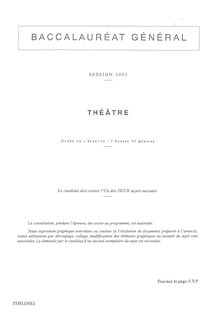 Baccalaureat 2003 theatre litteraire
