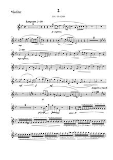 Partition , Langsam, partition de violon, Piano Trio No.2, Klaviertrio Nr. 2, F-Dur