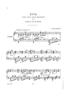 Partition No.2: Aria Che fario senza Euridice - from Orpheus by Gluck, 5 Trancriptions after Beethoven, Gluck, Mozart, Schumann et Spohr