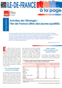 Arrivées de l étranger : l Ile-de-France attire des jeunes qualifiés