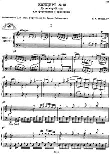 Partition Reduction pour 2 pianos, Piano Concerto No.13, C major