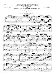 Partition complète (scan), 7 Piano pièces, Op.7, Mendelssohn, Felix