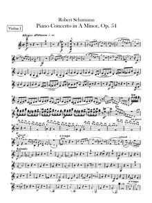 Partition violons I, II, Concert für das Pianoforte mit Begleitung des Orchesters, Op. 54