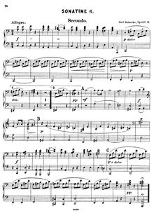 Partition , Sonatina en a minor, 6 sonatines pour Piano 4 mains, Op.127b