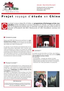 Projet voyage d  étude e n Chine