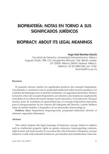 Biopiratería: Notas en Torno a sus Significados Jurídicos (Biopiracy: About its Legal Meanings)