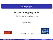 Master de cryptographie, histoire de la cryptographie