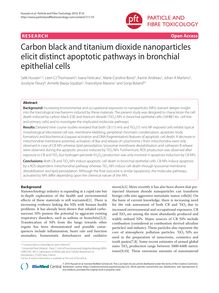 Carbon black and titanium dioxide nanoparticles elicit distinct apoptotic pathways in bronchial epithelial cells