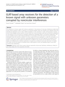 GLRT-based array receivers for the detection of a known signal with unknown parameters corrupted by noncircular interferences