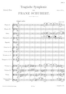 Partition , Adagio molto – Allegro vivace, Symphony No.4, »Tragische« (Tragic)