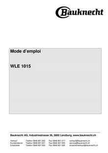 Mode d emploi WLE 1015