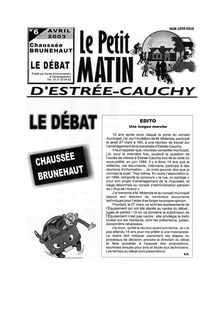 LE PETIT MATIN N°6 - AVRIL 2003: CHAUSSEE BRUNEHAUT, LES PROPOSITIONS