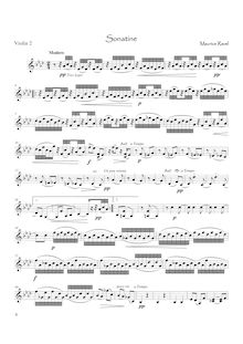 Partition violon 2, Sonatine, Sonatina, F♯ minor, Ravel, Maurice