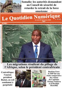 Le Quotidien Numérique d Afrique N 2284 - Du 25/09/2023