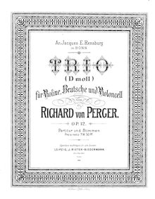 Partition viole de gambe, corde Trio, D minor, Perger, Richard von