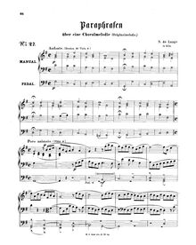Partition complète, Paraphrasen über eine Choralmelodie, Lange Sr., Samuel de