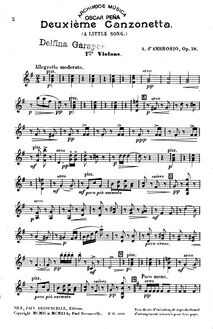 Partition violon I, A Little song, G Major, D Ambrosio, Alfredo