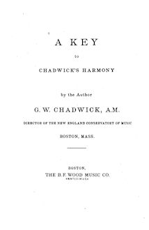 Partition Complete Book, A Key to Chadwick s Harmony, Chadwick, George Whitefield