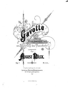 Partition de piano, Gavotte pour violoncelle et Piano, Op.7