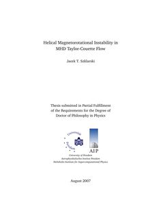 Helical magnetorotational instability in MHD Taylor-Couette flow [Elektronische Ressource] / Jacek T. Szklarski