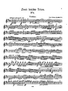 Partition violon, 2 Easy Piano Trios, Bohm, Carl