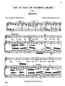 Partition (15.) Quartett. Not en vain my faithfull heart., Otho Visconti