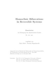 Homoclinic bifurcations in reversible systems [Elektronische Ressource] / vorgelegt von Thomas Wagenknecht