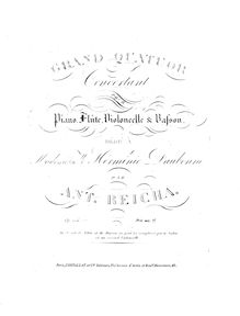 Partition quatuor: parties, Grand quatuor, Op.104, E♭ major, Reicha, Anton