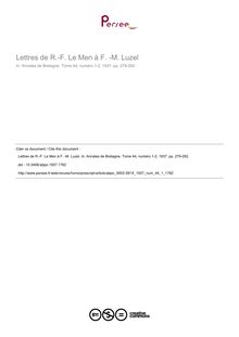 Lettres de R.-F. Le Men à F. -M. Luzel - article ; n°1 ; vol.44, pg 279-292