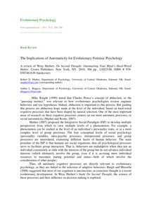 The Implications of Automaticity for Evolutionary Forensic Psychology