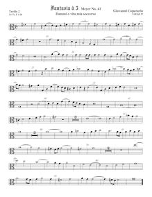 Partition viole de gambe aigue 2, alto clef, Fantasia pour 5 violes de gambe, RC 50