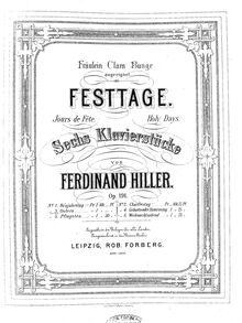 Partition , Ostern, Festtage, Op.191, 6 Klavierstücke, Hiller, Ferdinand