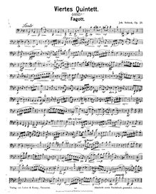 Partition basson , partie, vent quintette No.4, Op.23, Sobeck, Johann