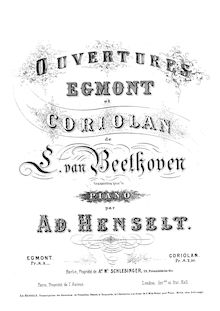Partition complète, Coriolanus Overture, Op. 62, Overture to Heinrich Joseph von Collin s Tragedy Coriolan par Ludwig van Beethoven