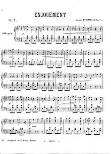 Partition , Enjouement, 6 Morceaux, Op.51, Rubinstein, Anton