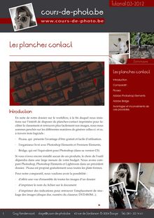 Les planches contact