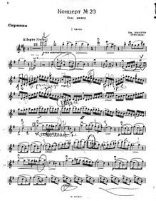 Partition de violon, violon Concerto No.23 en G Major