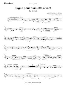 Partition hautbois , partie, Huit Pièces Brèves, Op.84, Fauré, Gabriel