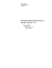 Hartstone Benchmark User s Guide, Version 1.0