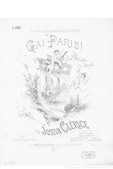 Partition complète, Gai Paris !, Polka, D major, Clérice, Justin