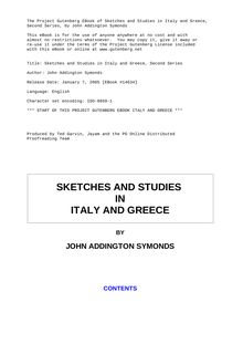 Sketches and Studies in Italy and Greece, Second Series