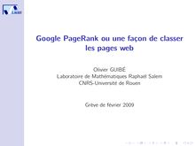 Google PageRank ou une facon de classer les pages web
