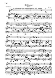 Partition pour Medium voix, Belsatzar, Op.57, Schumann, Robert